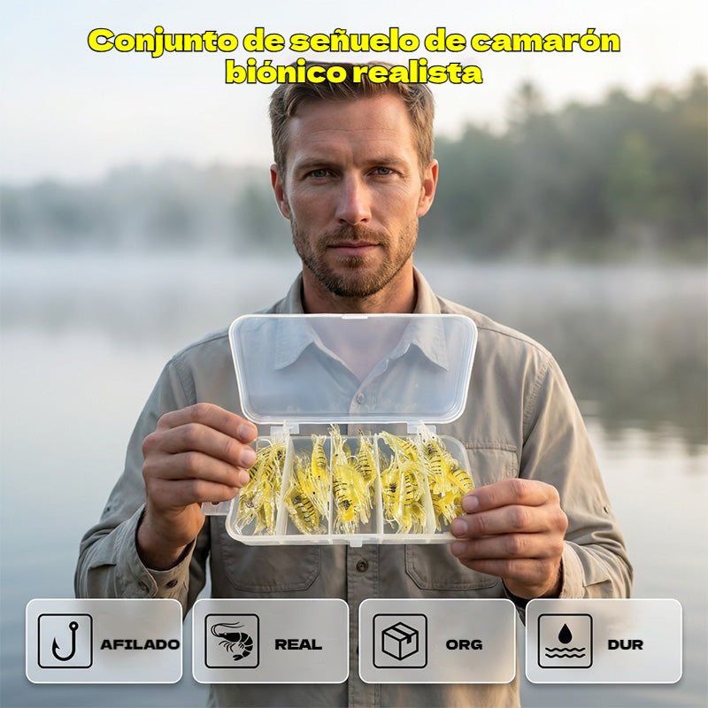 🦐Set de Cebo Blando de Camarón Biónico para Pesca
