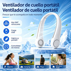 💨 Ventilador de aire acondicionado con cuello – Extremadamente silencioso, portátil y giratorio 360° – Ideal para el verano 🌞