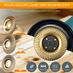 ⚙️🧰【3 piezas】 Disco multifuncional para dar forma a la lijadora angular para madera