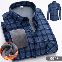 🔥✨【Compra uno, llévate otro gratis】👔【L-5XL】Camisa de manga larga de negocios cálida para otoño e invierno