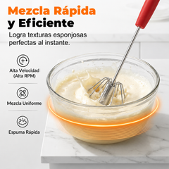 🥳Compra 1 y llévate 1 gratis🥳💞¡Más de 50.000 unidades vendidas!🥚💪 ¡50% de descuento! Batidor de huevos manual semiautomático: presiona y gira, sin electricidad. Bate huevos y nata en segundos. ¡Cuida tus muñecas! ✨🧁