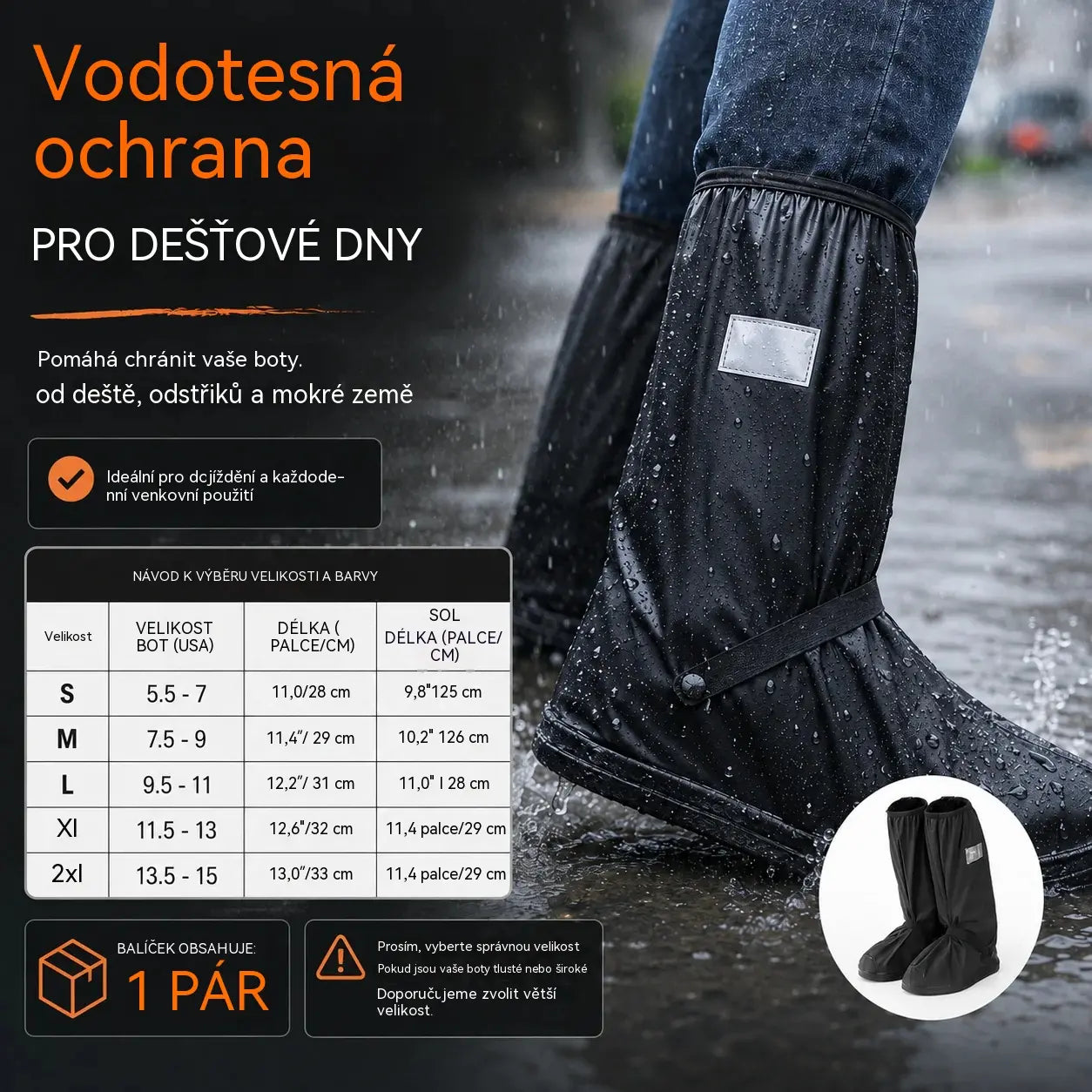 🌧️✨Nové protiskluzové, vysoké, silné, voděodolné a opakovaně použitelné návleky na boty – vhodné do deštivých dnů i do blátivých a zasněžených podmínek.