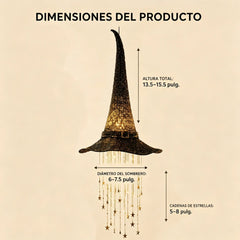 🔮🧙 Sombrero de bruja colgante con luz – Campana de viento iluminada para decoración de Halloween 🎃🌟