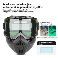 🔥😎Potpuno automatska maska za zavarivanje s promjenjivom svjetlošću i zaštitnom maskom za zavarivače