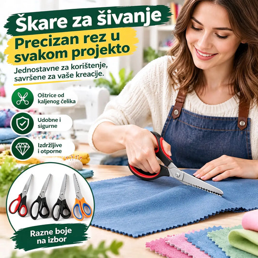 💥【Posljednji dan: Ponuda u pola cijene】✂️ Nazubljene škare od nehrđajućeg čelika: Savršene za šivanje, ručne radove i razne svakodnevne „uradi sam” projekte.