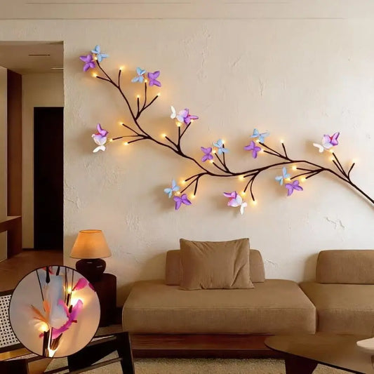 ✨ Flexibilné LED svetlá v tvare popínavej vetvy s motýľmi – vytvorte vo svojom domove čarovnú a útulnú atmosféru 🦋💡