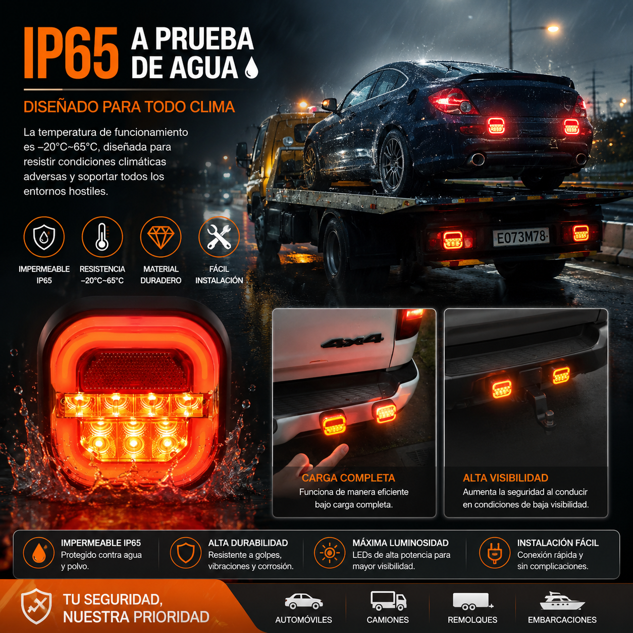 🚦【Universal 12V/24V】🚦 Luces LED para remolque de coche