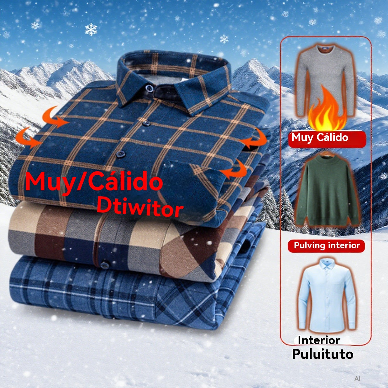 🔥✨【Compra uno, llévate otro gratis】👔【L-5XL】Camisa de manga larga de negocios cálida para otoño e invierno