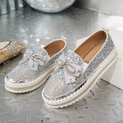 🔥【Ofertas especiales de otoño】【36-43】Zapatos casuales de diamantes de imitación de moda para otoño e invierno 2025