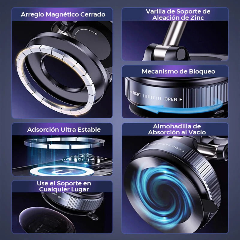 🔥 ¡OFERTA RELÁMPAGO! 🔥 📱 Soporte Magnético 360° para Móvil – ¡Manos libres en cualquier lugar! 🚗 Súper adherencia • Rotación completa • Instalación en segundos