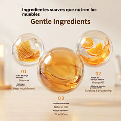 【300 ml】🌿✨ Bálsamo natural de cera de abeja para el cuidado de la madera: limpia, pule y protege los muebles de madera