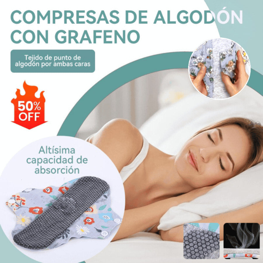 【5 piezas】Almohadilla antibacteriana de algodón y grafeno lavable
