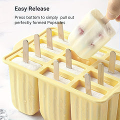 🍦🧊Moldes creativos para paletas heladas, bandejas de silicona para cubitos de hielo congelados.【Enviar 100 palitos de madera】🔥