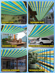 【2*5m】Red de sombra engrosada con rayas de arcoíris.