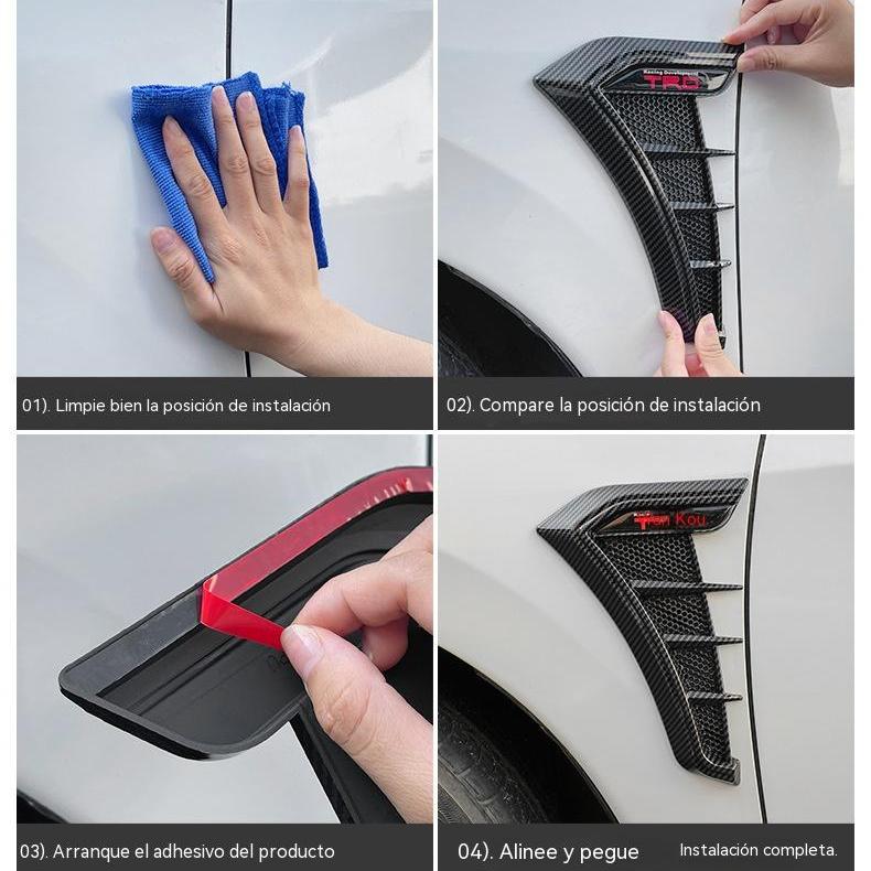 【Juego de 2 piezas】Pegatinas de protección contra arañazos para coches, pegatinas de fibra de carbono para protección contra colisiones.