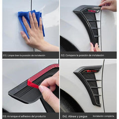 【Juego de 2 piezas】Pegatinas de protección contra arañazos para coches, pegatinas de fibra de carbono para protección contra colisiones.