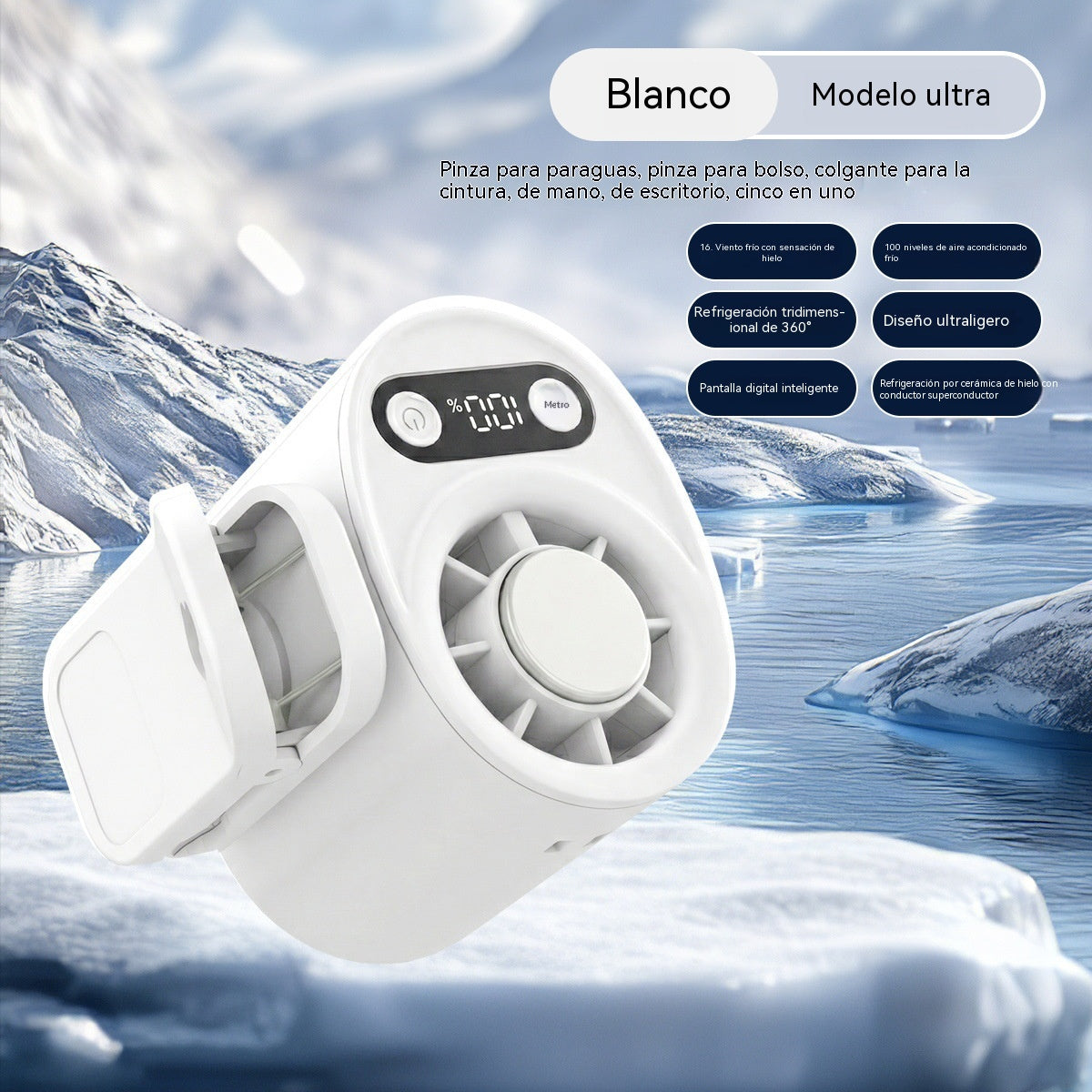 Ventilador de cintura multifuncional para refrigeración