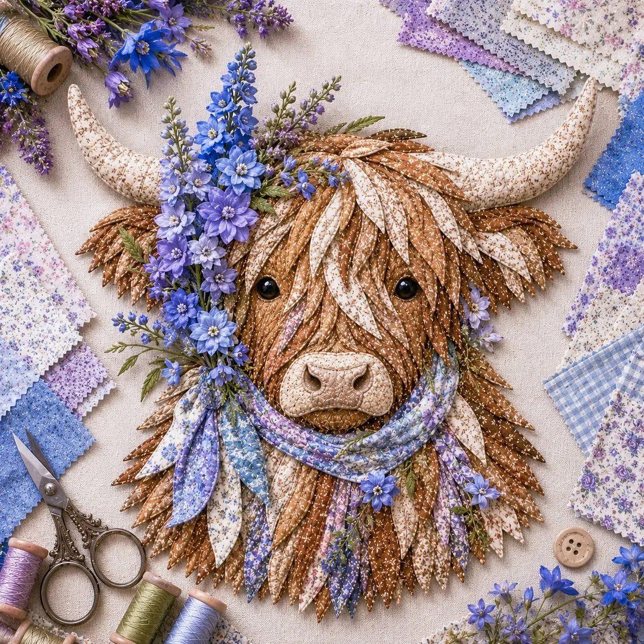 🐮💐Kit de tela 3D para armar | ✂️💕El set incluye todas las piezas