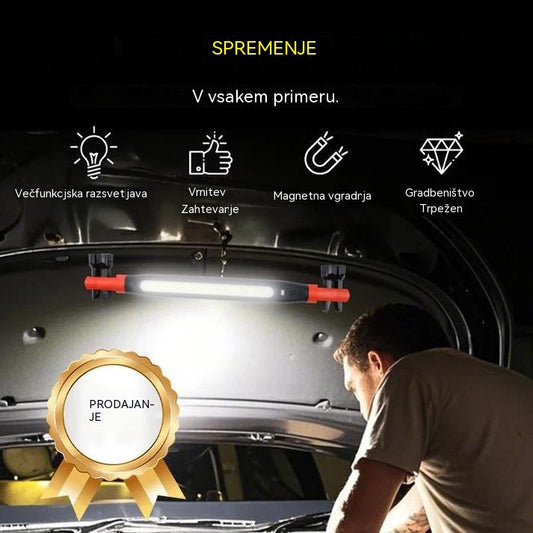 📢💡 4-v-1 polnilna delovna svetilka: prostoročna uporaba kjer koli.
