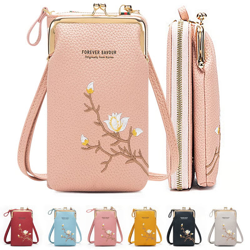 👜 Cartera cruzada para mujer en piel de vacuno con bordado y correa para el hombro 2026🎁