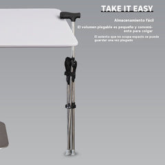 ✨Bastón plegable 2 en 1 con silla, Las muletas son anticaídas, plegables y portátiles✅Bastones de trekking telescópicos