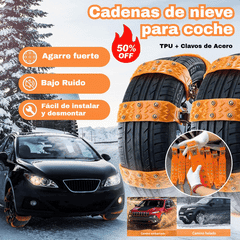 🔥🚗【Paquete de 4, Herramientas de instalación incluidas】🔥 Cadenas de nieve, Cadenas de nieve de emergencia universales para neumáticos de automóvil