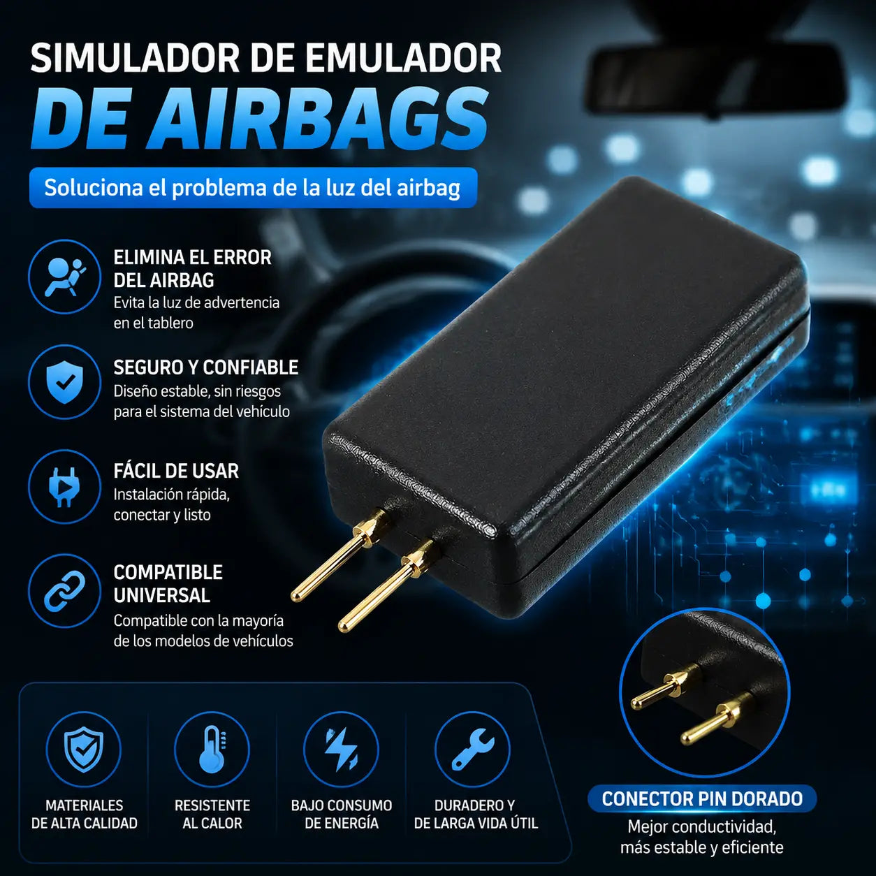 [4 piezas ]🚗 Resistencia de diagnóstico SRS: simula los circuitos del airbag, borra los códigos de error y es ideal para reparaciones y pruebas de diagnóstico de airbags 🛠️