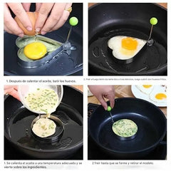 Juego de 5 piezas  🍳🍳🔥 Precio especial de gran venta - Molde para huevos de acero inoxidable