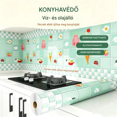 Olajálló matricák konyhába, vízálló öntapadós tapéta, konyhapultvédő.
