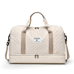 🔥【¡Oferta por tiempo limitado!】🔥Elegante bolsa de viaje de gran capacidad con diseño de separación para uso húmedo y seco, adecuada para yoga y fitness.