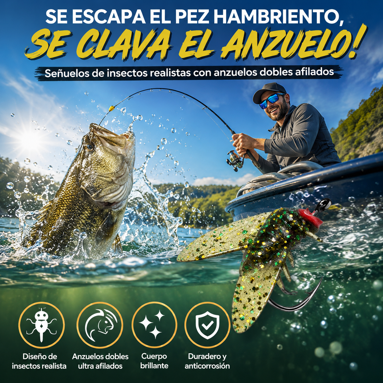 🔥【Último día con 50% de descuento】Señuelo universal para pesca con mosca biónica (20 unidades por paquete), sabor intenso, muy atractivo 👍