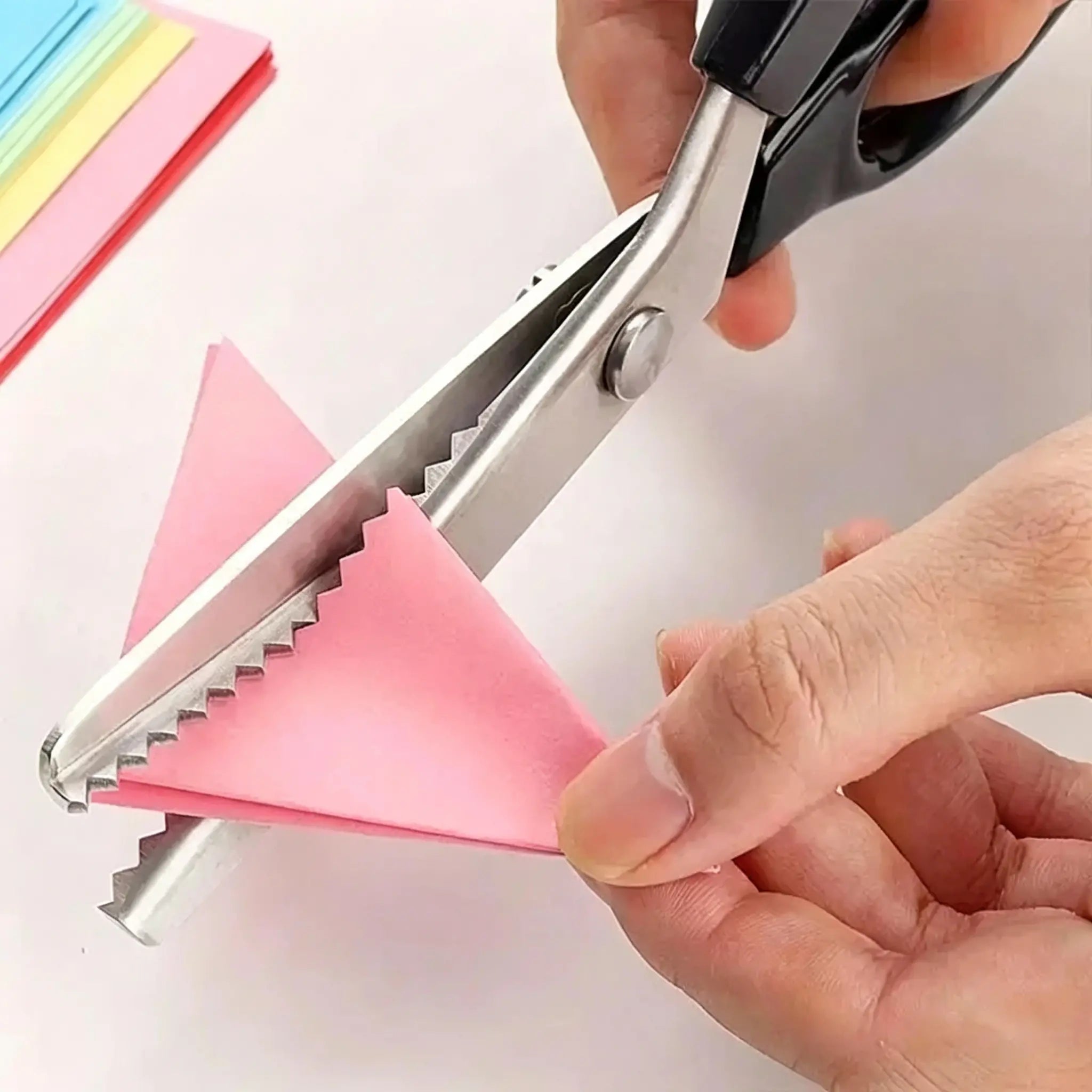 2 kusy🔥✂️ Profesionálne cikcakovacie nožnice – ostré nožnice na látku so zúbkovaným ostrím
