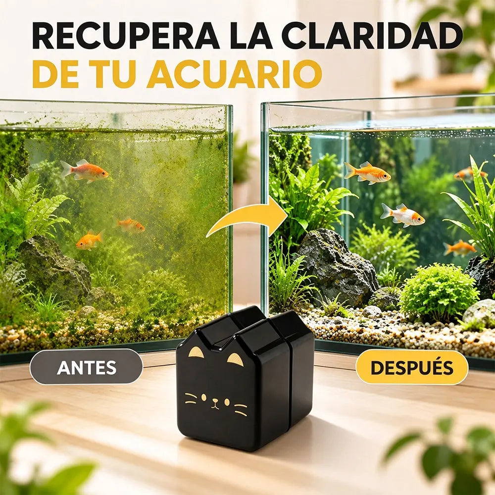 🧽【Compra uno, llévate otro gratis】🐠 Limpiador Magnético de Acuario de Doble Cara con Raspador de Algas, Limpia Cristales sin Mojarte las Manos, Imán Fuerte para Pecera y Acuario ✨