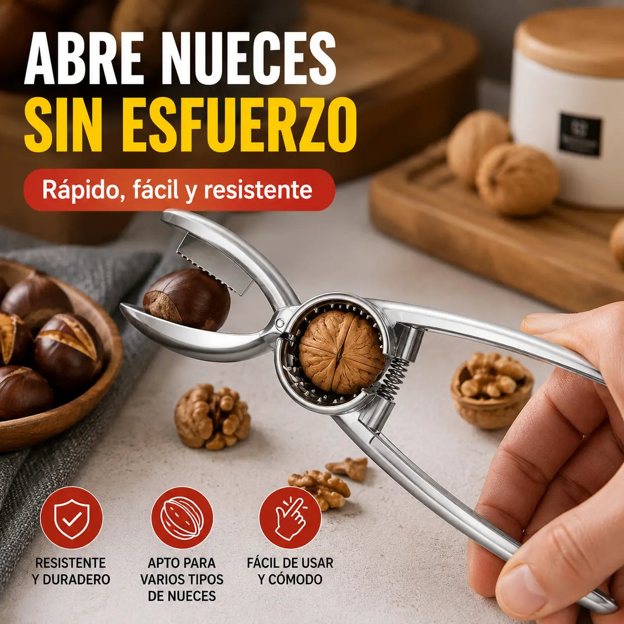 🌰【2 piezas por 25 euros】🥜 Pelador Multifuncional para Castañas, Nueces, Almendras, Pistachos, Avellanas y Macadamias