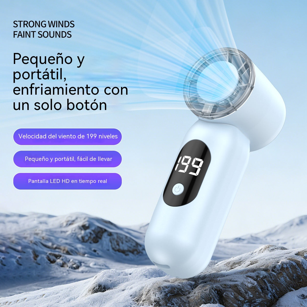 🍃🌀Nuevo ventilador portátil de mano, con gran potencia de aire y una agradable sensación de frescor