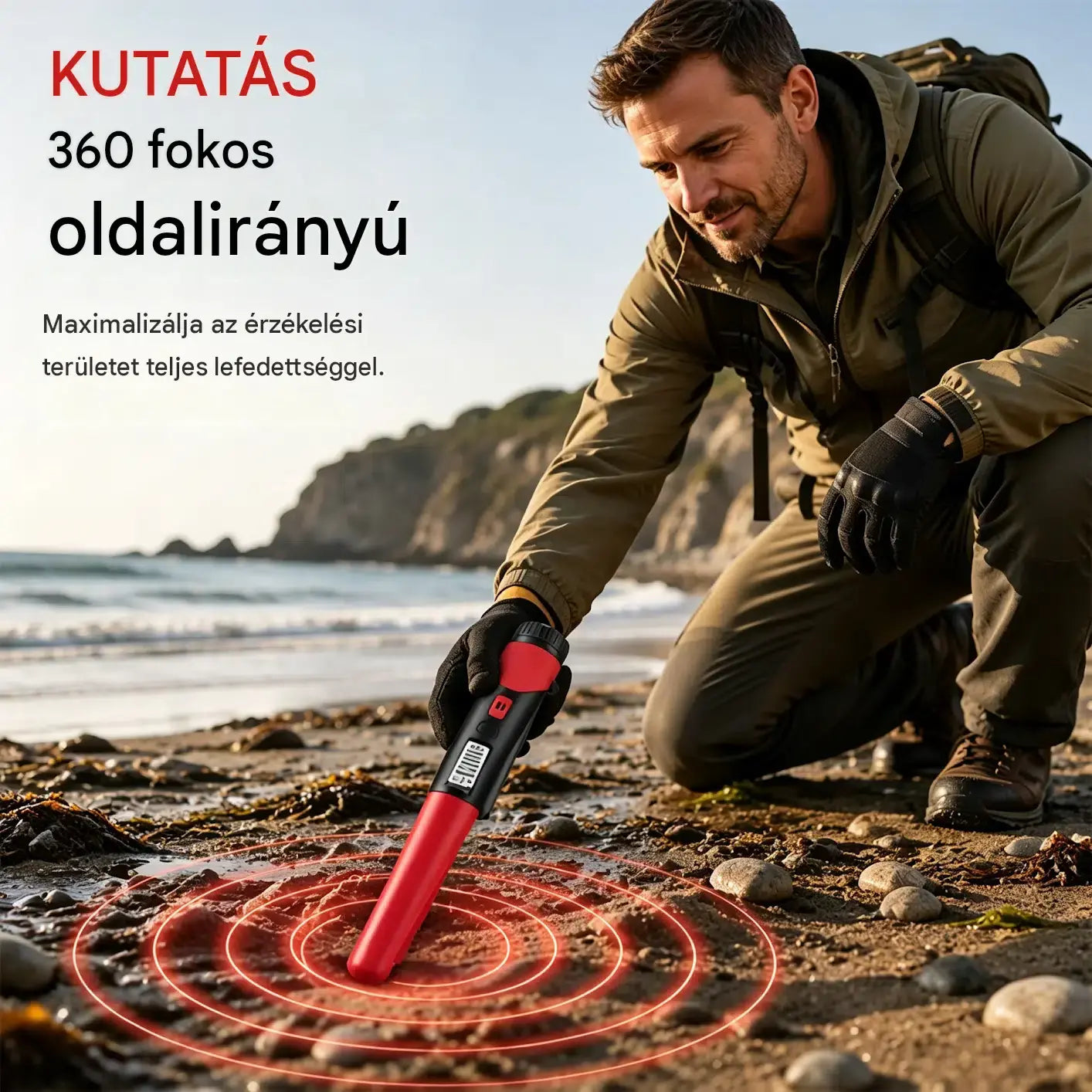 🔎⛏️Hordozható fémdetektor LCD kijelzővel