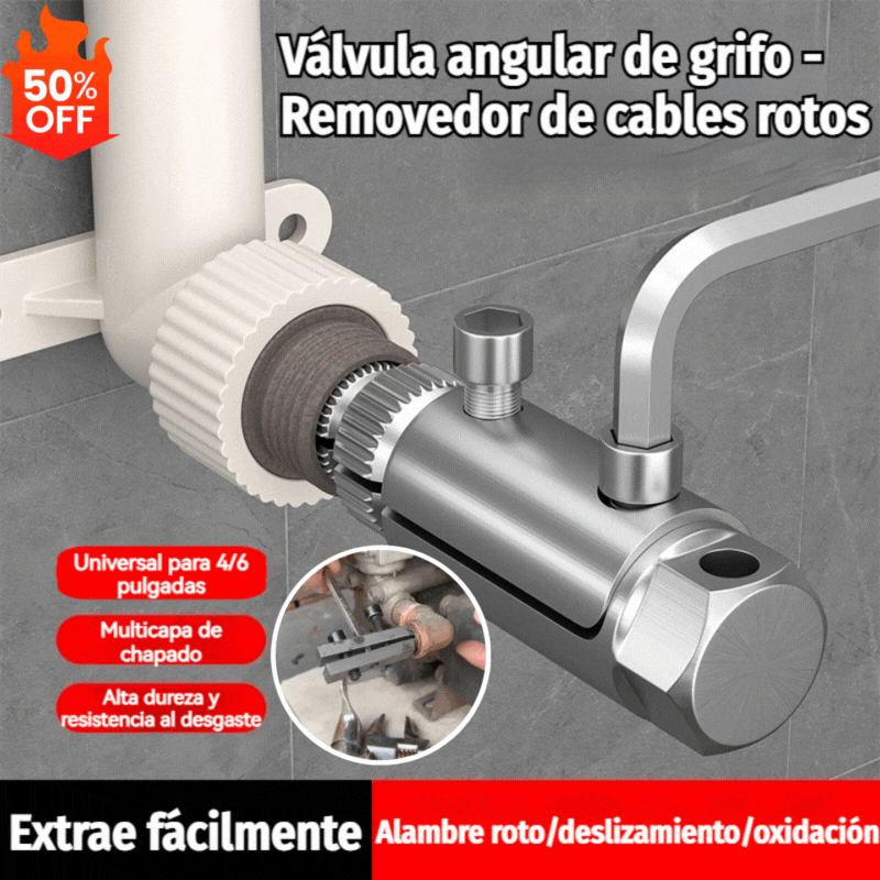🔥【Oferta por tiempo limitado】Extractor de rosca rota para válvula angular de grifo, grifo universal