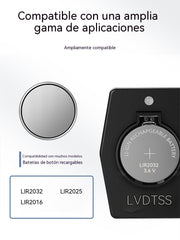 🔋Cargador de pilas de botón recargables + juego de pilas. Ideal para llaves de coche, juguetes y mandos a distancia. LIR2032 2025 2016