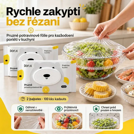 【1-et vesz, 1-et kap】Eldobható ételtároló fóliahuzat, kihúzható kivitelben, felnyitható tetővel a lezárás, valamint a por és rovarok elleni védelem érdekében; tárolásra is alkalmas.