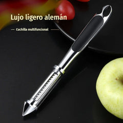 ✨【Compra 1 y llévate 1 gratis】✨🍴 Pelador de acero inoxidable multifuncional 5 en 1｜Pelar / Rallar / Abrir botellas / Quitar ojos de papa【2 unidades a 24 euros】