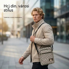💞🧳Új, nagy kapacitású férfi válltáska műbőrből (PU)