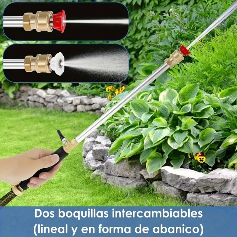 Pistola de agua de alta presión con 2 boquillas intercambiables - Aleación de aluminio resistente