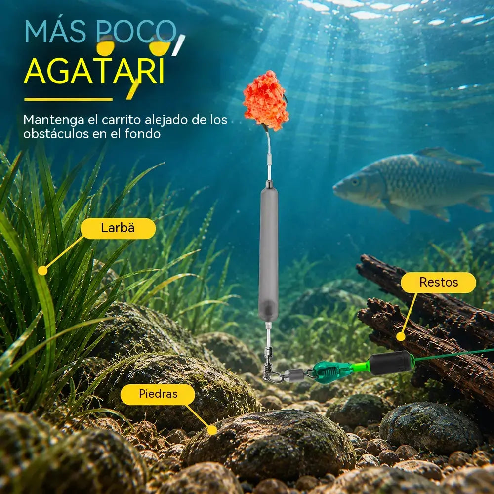 🎣 Aparejo de pesca antienredos para trabajar sobre el fondo (Paquete de 2 – 10 piezas en total) – Cebo suspendido, anzuelos Iseama con muerte (tallas n.º 4 y n.º 8).