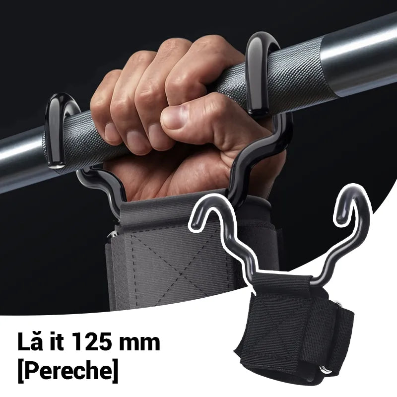 🔥Juego de 2 ganchos de fitness para culturismo y levantamiento de pesas, soporte ensanchado de 125 mm, correas antideslizantes para las muñecas, capacidad de 250 kg para dominadas y peso muerto.