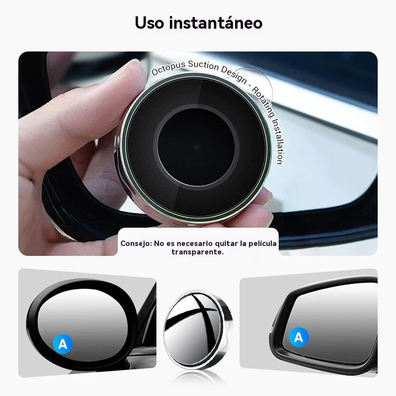 😍🚗【2 por 22 euros】👍Espejo retrovisor de marcha atrás para automóvil Espejo redondo pequeño ajustable en 360 grados