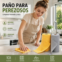 ✨（2 rollos 40 hojas-25 x 25 cm）🧼Rollos de toallas de limpieza reutilizables que se pueden arrancar uno a uno.