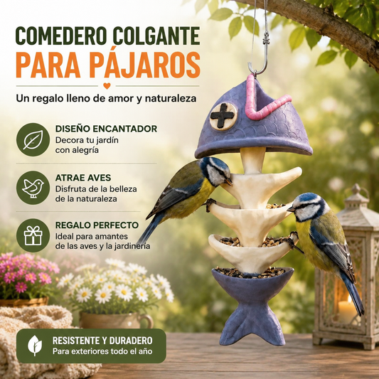 🐟🐦Comedero colgante creativo con forma de esqueleto de pez