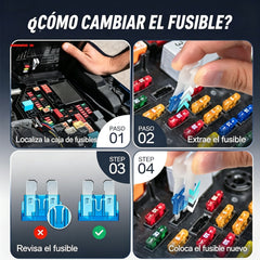 🔧⚡ Kit de fusibles surtido para coche – ¡Todos los amperajes en un solo estuche! 🚗🧰