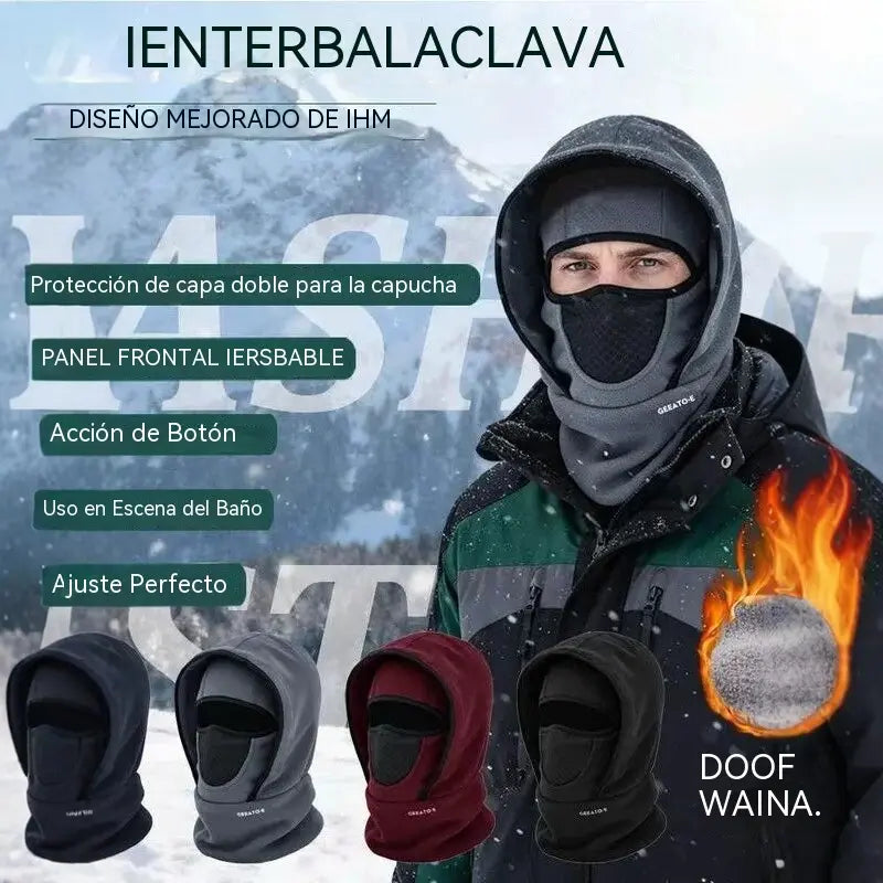🎉🧣❄️ Gorro polar de doble capa, cálido, cortavientos y que protege el rostro, ideal para el invierno.