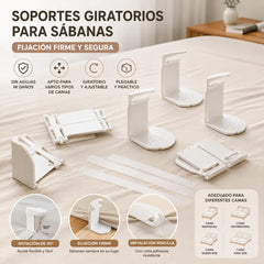 Juego de 4 piezas-28€-Sujetadores de sábanas: clips antideslizantes, invisibles y sin agujas que fijan las sábanas y las sábanas bajeras por las esquinas para evitar que se muevan.